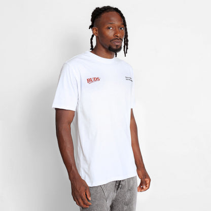 Camiseta Regular Hombre Blanca Buds