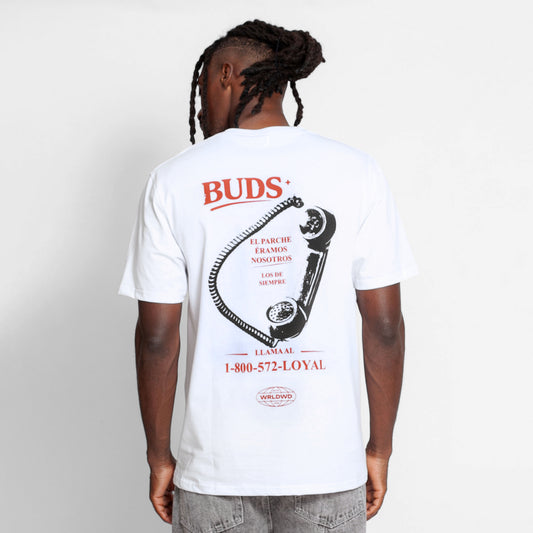 Camiseta Regular Hombre Blanca Buds