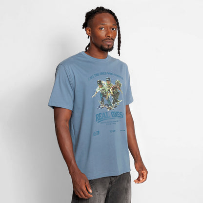 Camiseta Regular Hombre Azul Medio Buds