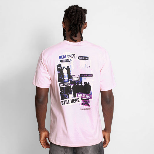 Camiseta Regular Hombre Rosada Buds