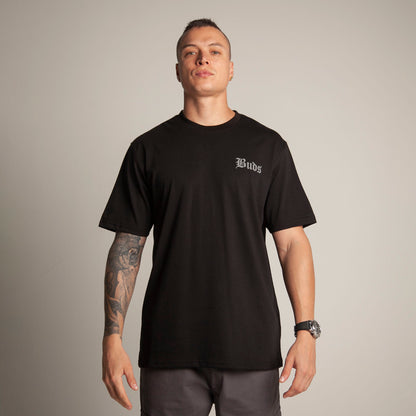 Camiseta Regular Hombre Negra Buds