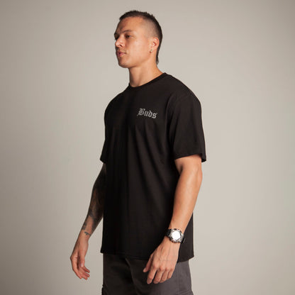 Camiseta Regular Hombre Negra Buds