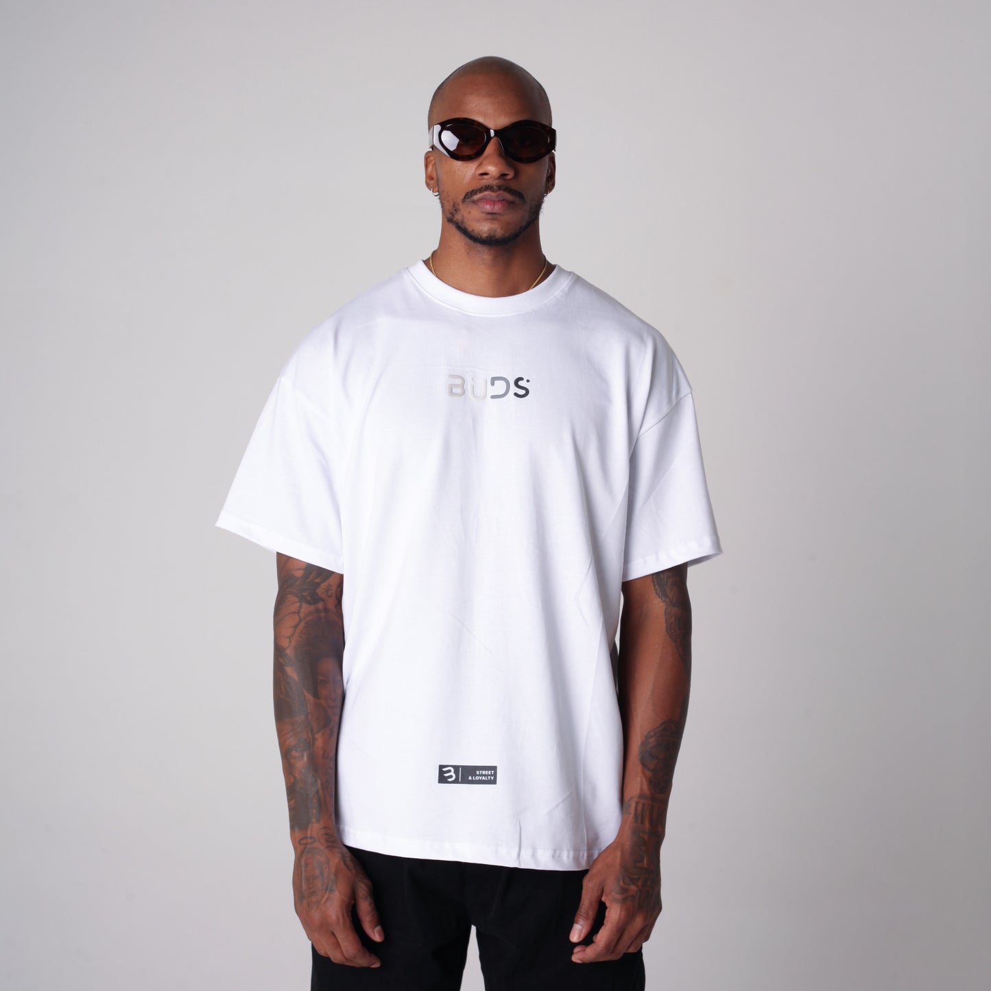 Camiseta Semi Oversize Hombre Blanca Alto Gramaje 250G