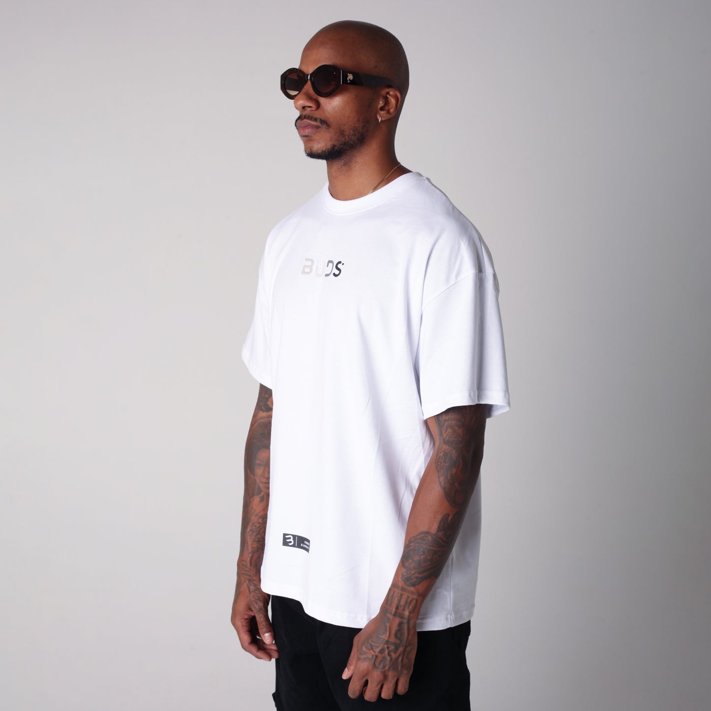 Camiseta Semi Oversize Hombre Blanca Alto Gramaje 250G