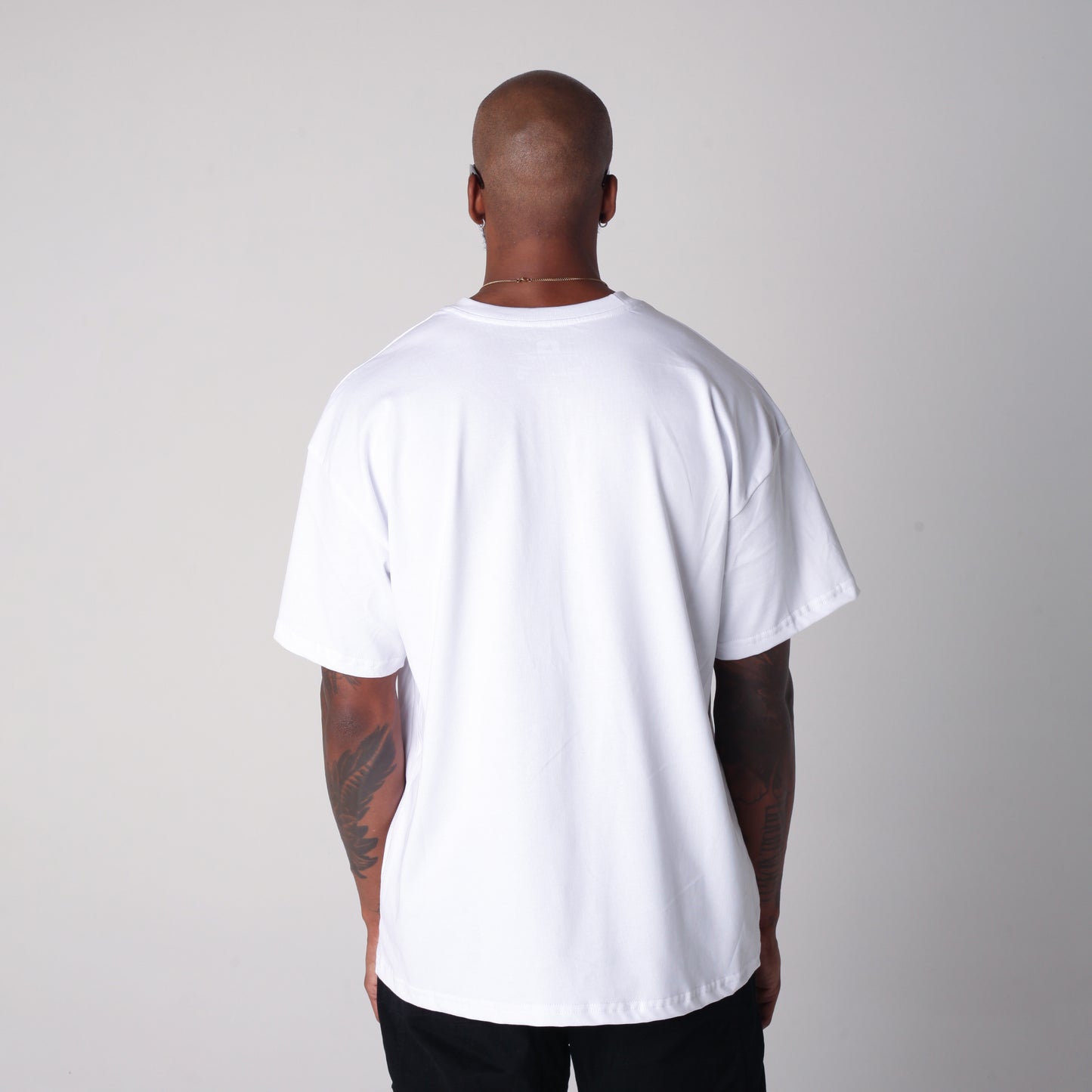 Camiseta Semi Oversize Hombre Blanca Alto Gramaje 250G