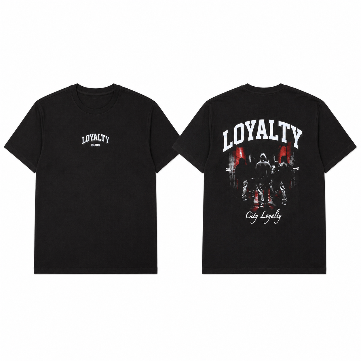 Camiseta Regular Hombre Negra Buds