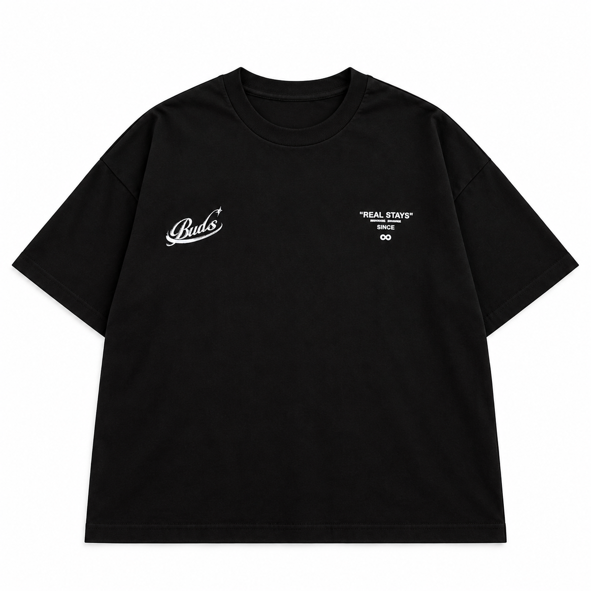 Camiseta Oversize Hombre Negra Alto Gramaje 250G