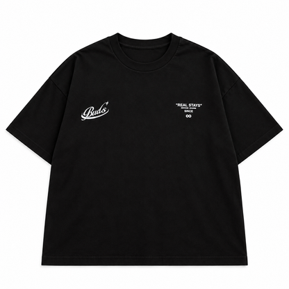 Camiseta Oversize Hombre Negra Alto Gramaje 250G