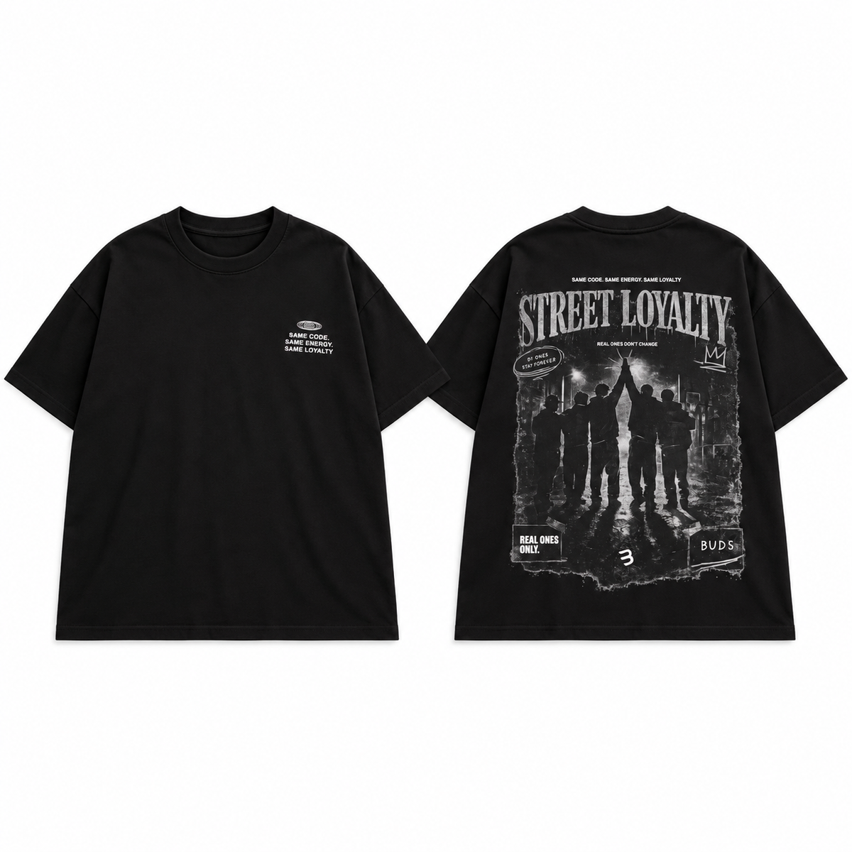 Camiseta Oversize Hombre Negra Alto Gramaje 250G