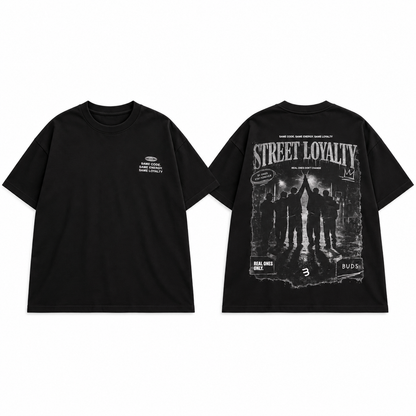 Camiseta Oversize Hombre Negra Alto Gramaje 250G
