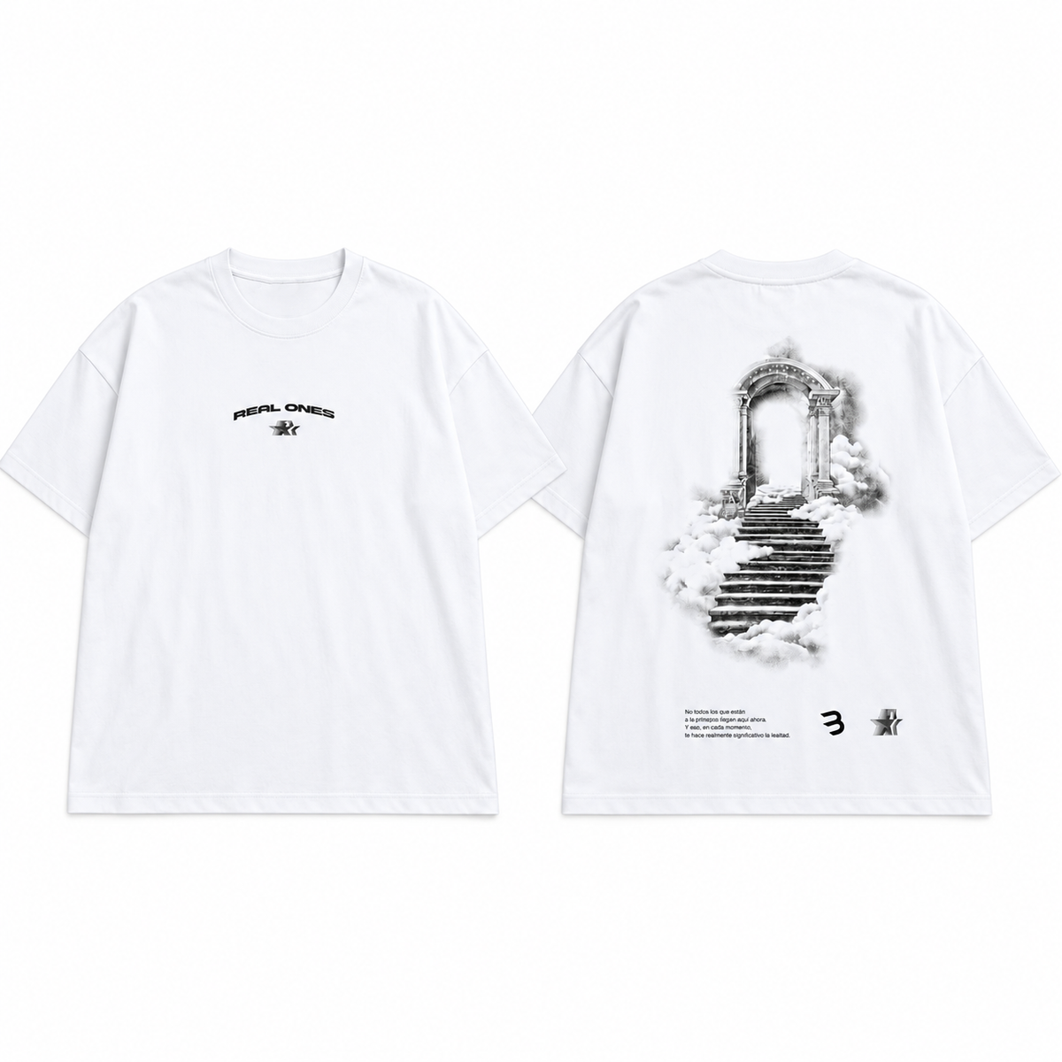 Camiseta Oversize Hombre Blanca Alto Gramaje 250G