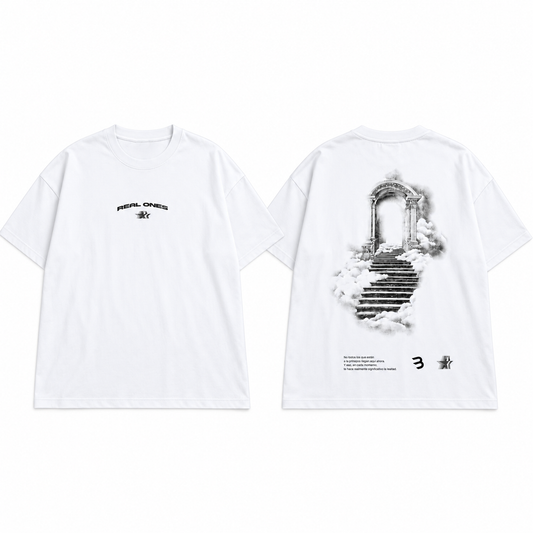 Camiseta Oversize Hombre Blanca Alto Gramaje 250G