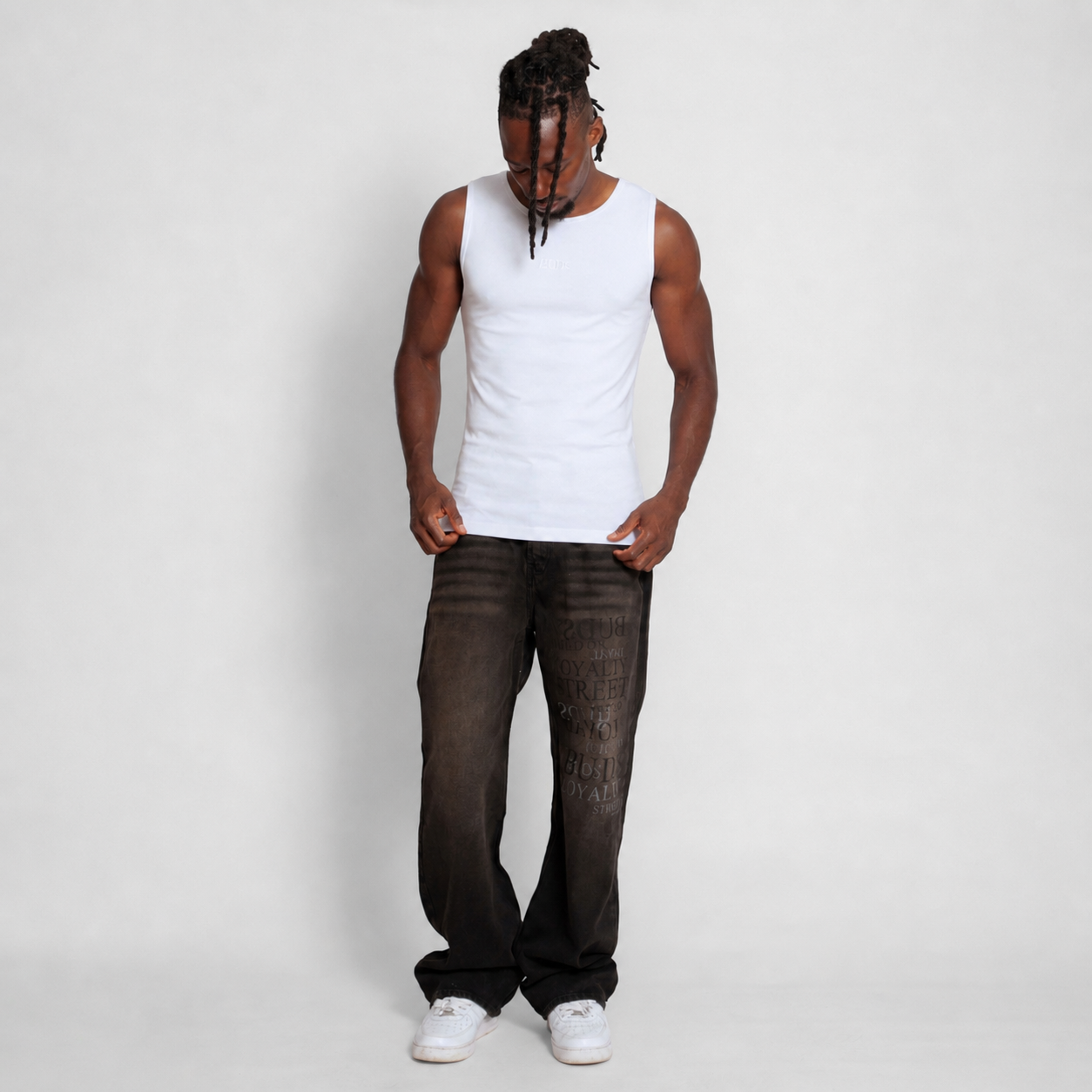 Tank Top Slim Rib Hombre Blanca Buds