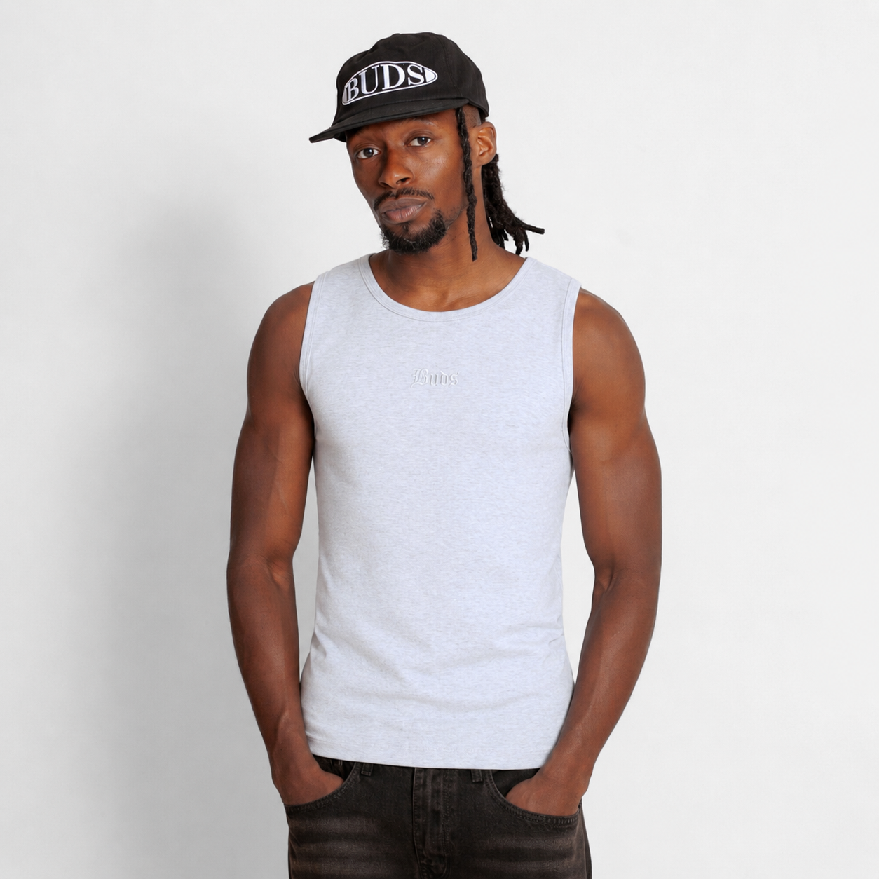 Tank Top Slim Rib Hombre Gris Buds