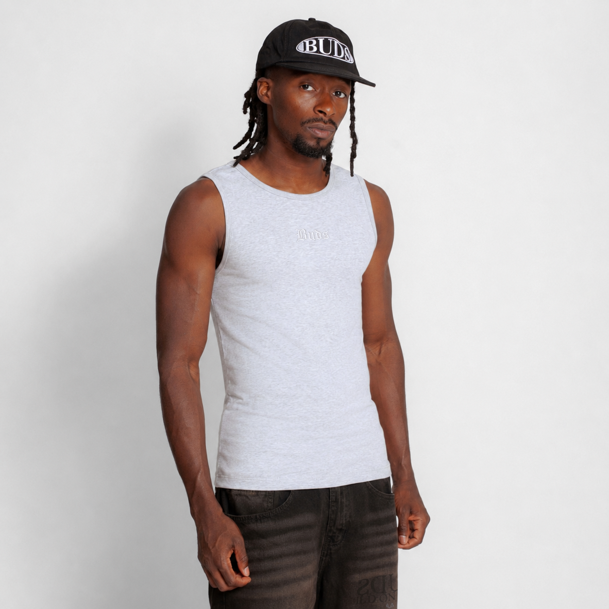 Tank Top Slim Rib Hombre Gris Buds
