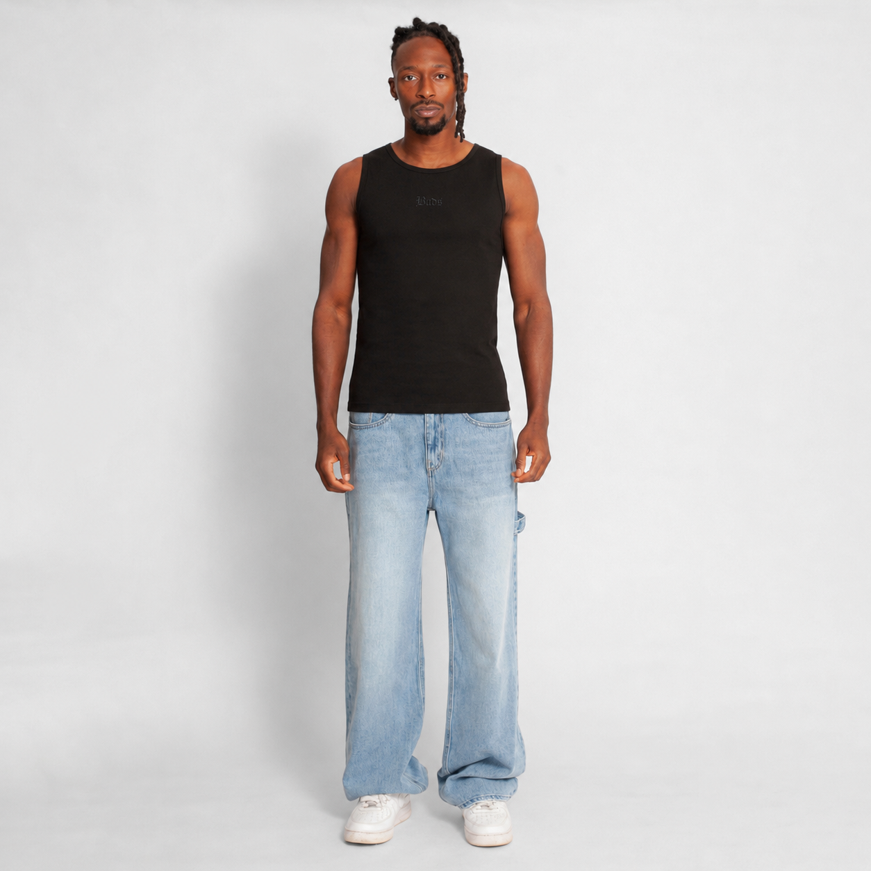 Tank Top Slim Rib Hombre Negra Buds