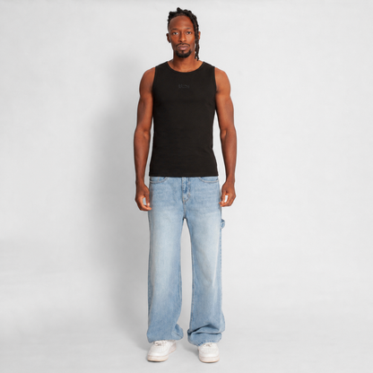 Tank Top Slim Rib Hombre Negra Buds
