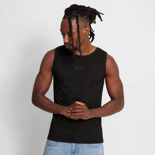 Tank Top Slim Rib Hombre Negra Buds