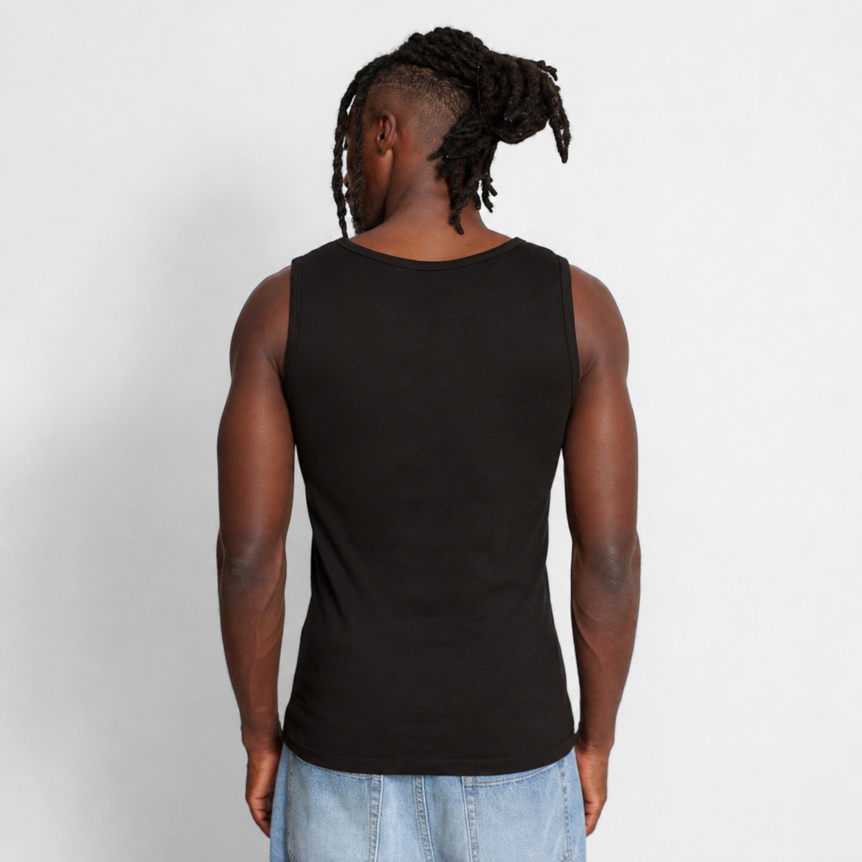 Tank Top Slim Rib Hombre Negra Buds