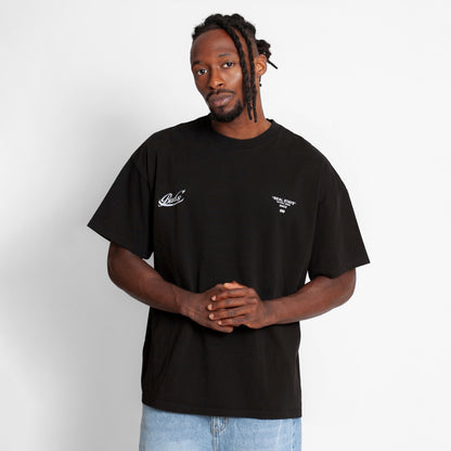 Camiseta Oversize Hombre Negra Alto Gramaje 250G