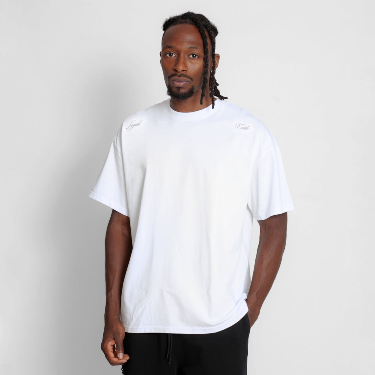 Camiseta Oversize Hombre Blanca Alto Gramaje 250G