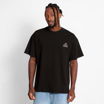 Camiseta Oversize Hombre Negra Alto Gramaje 250G
