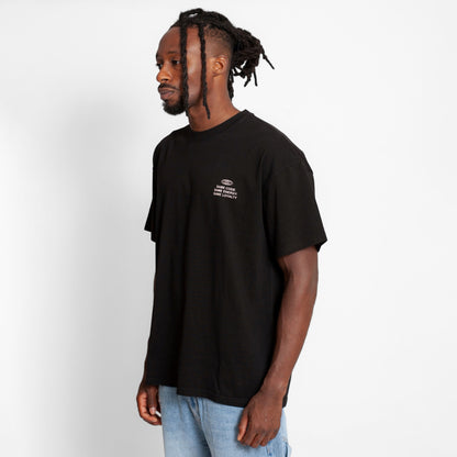 Camiseta Oversize Hombre Negra Alto Gramaje 250G