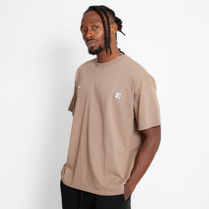 Camiseta Oversize Hombre Café Alto Gramaje 250G