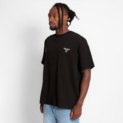 Camiseta Oversize Hombre Negra Alto Gramaje 250G