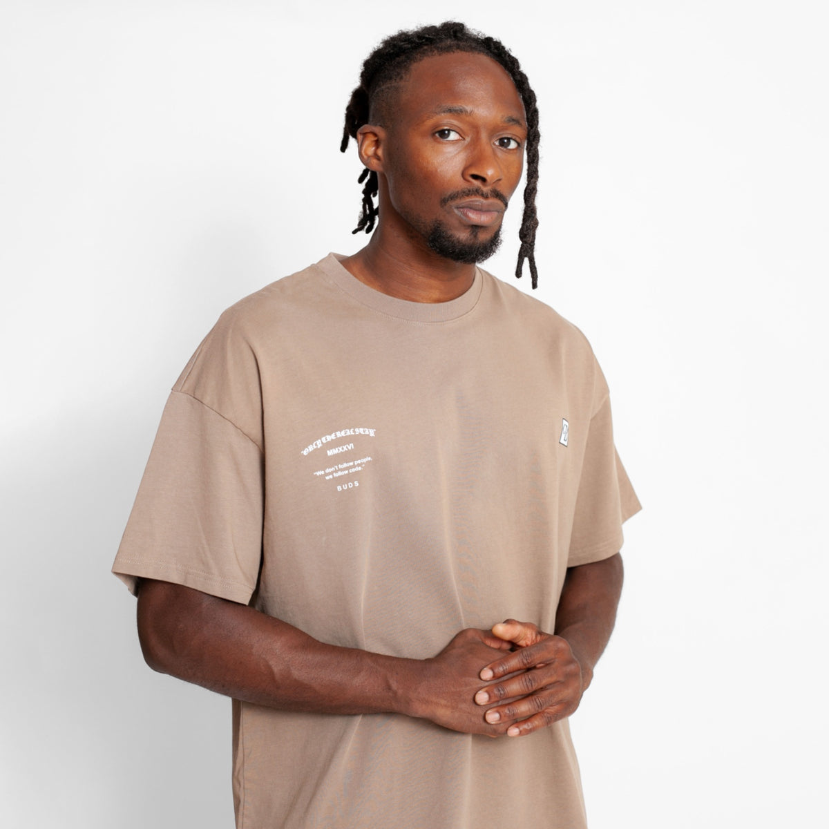 Camiseta Oversize Hombre Café Alto Gramaje 250G