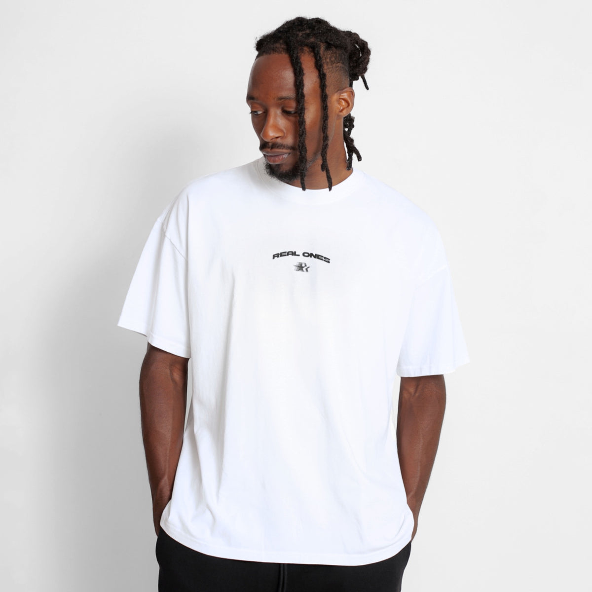 Camiseta Oversize Hombre Blanca Alto Gramaje 250G