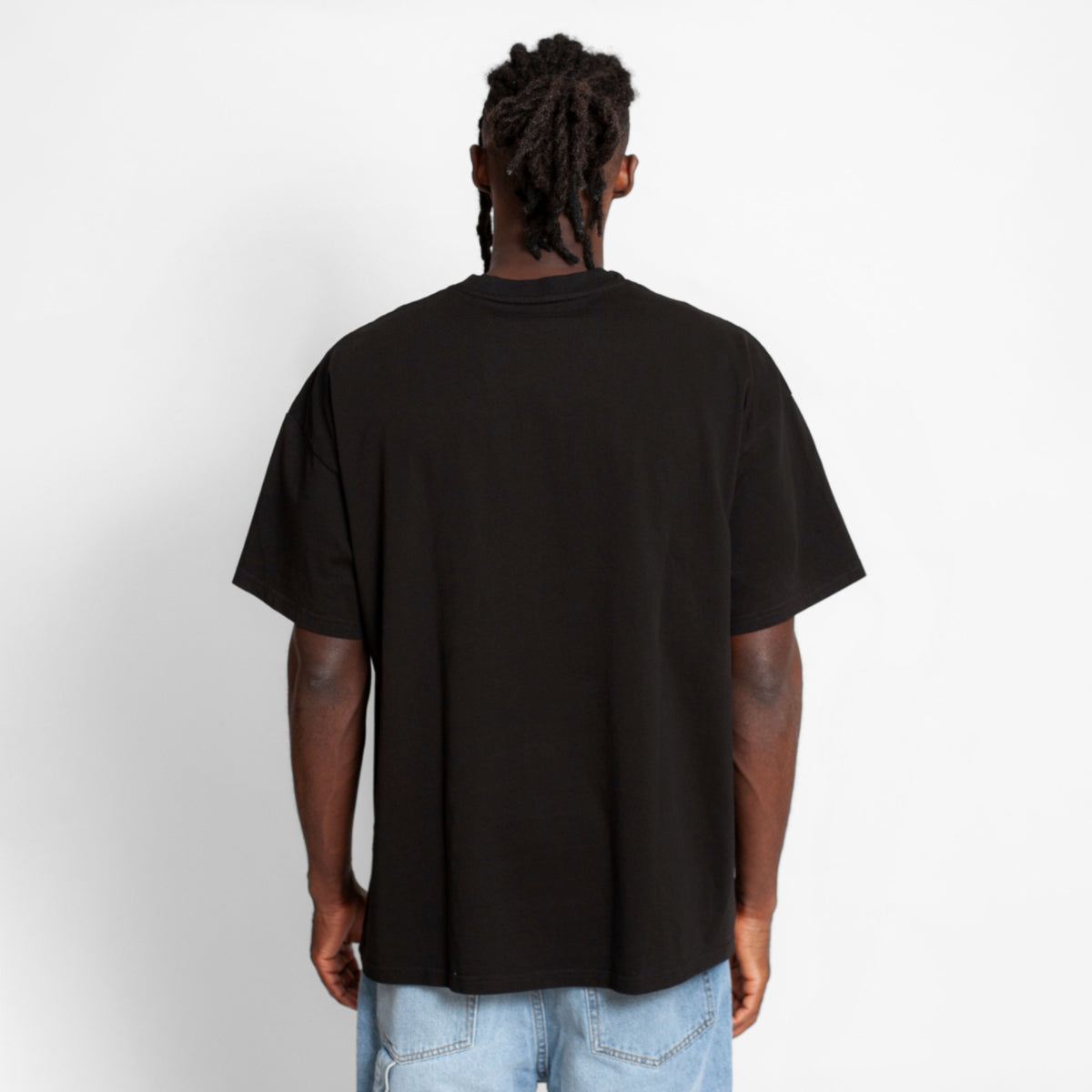Camiseta Oversize Hombre Negra Alto Gramaje 250G