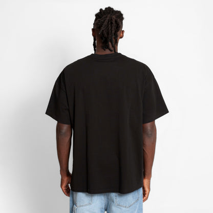 Camiseta Oversize Hombre Negra Alto Gramaje 250G
