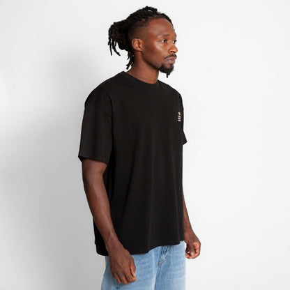 Camiseta Oversize Hombre Negra Alto Gramaje 250G