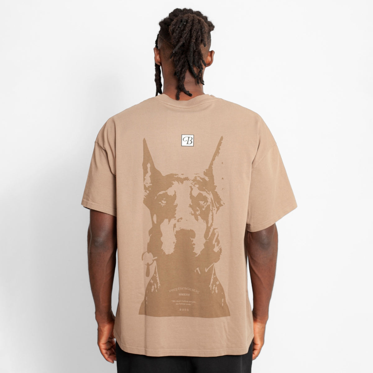 Camiseta Oversize Hombre Café Alto Gramaje 250G