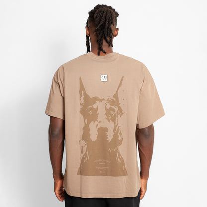 Camiseta Oversize Hombre Café Alto Gramaje 250G