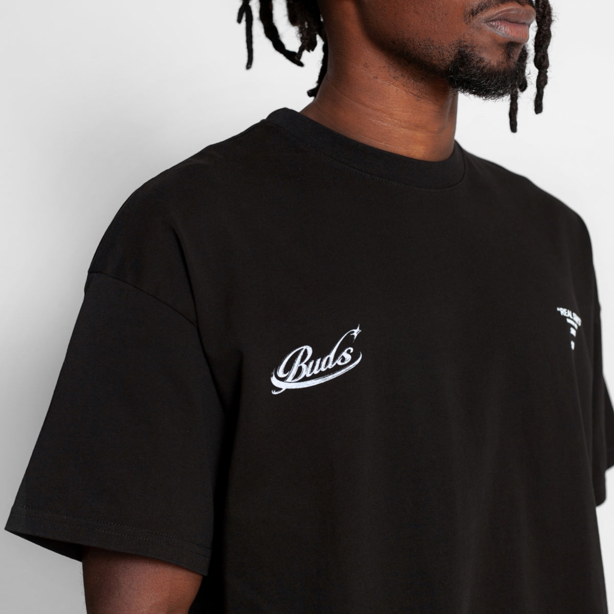 Camiseta Oversize Hombre Negra Alto Gramaje 250G