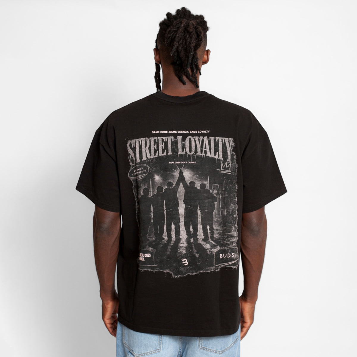 Camiseta Oversize Hombre Negra Alto Gramaje 250G