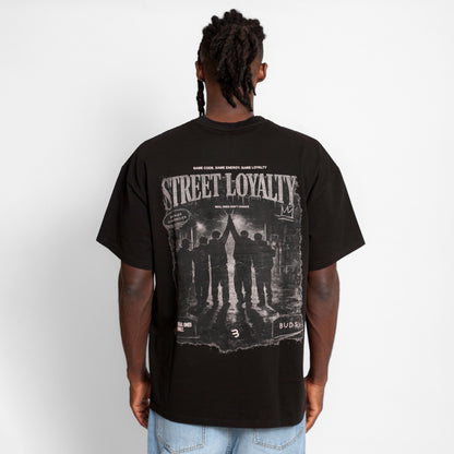 Camiseta Oversize Hombre Negra Alto Gramaje 250G