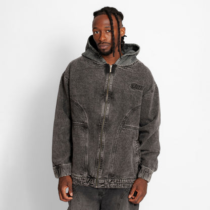 Chaqueta Denim Boy Fit Hombre Gris Acid Wash Buds