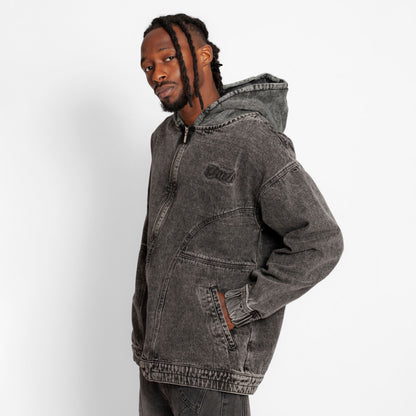 Chaqueta Denim Boy Fit Hombre Gris Acid Wash Buds