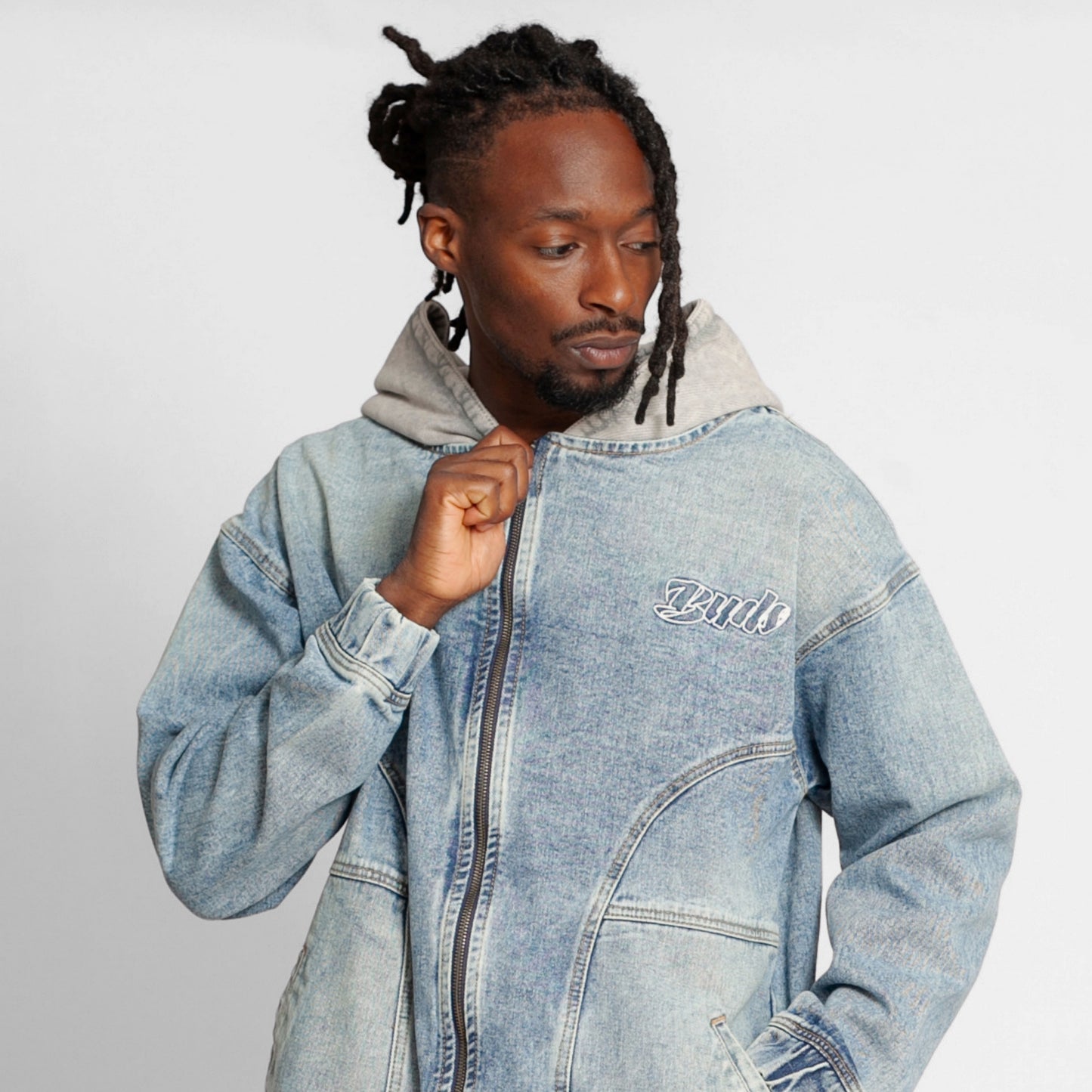 Chaqueta Denim Boy Fit Hombre Azul Buds