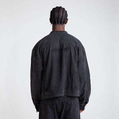 Chaqueta Denim Oversize Boxy Fit Hombre Negra Buds