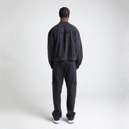 Chaqueta Denim Oversize Boxy Fit Hombre Negra Buds