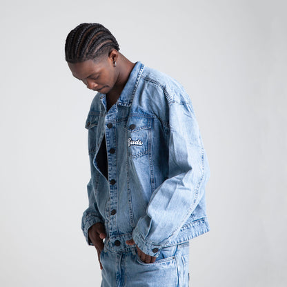 Chaqueta Denim Oversize Boxy Fit Hombre Azul Buds