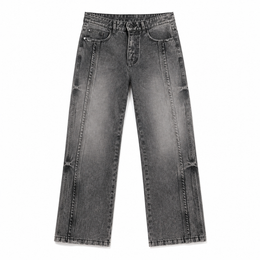 Jean Denim Bota Recta Hombre Negro  Buds