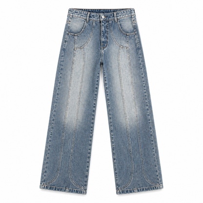 Jean Denim Flare Hombre Azul Buds