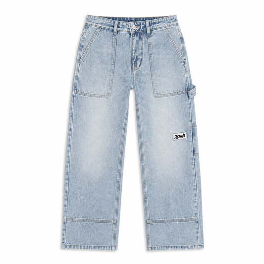Jean Denim Bota Recta Hombre Azul Claro Buds