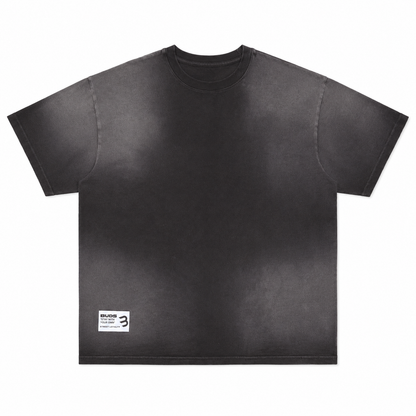 Camiseta Oversize Hombre Negra Degradé Alto Gramaje 250G