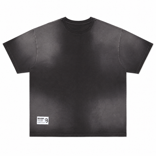 Camiseta Oversize Hombre Negra Degradé Alto Gramaje 250G